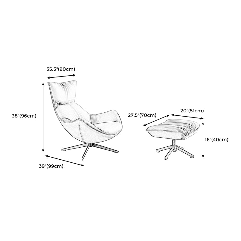 Genuine Leather Accent Chair Modern Lounge Chair for Living Room