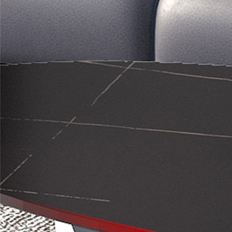 Abstract Base Design Oval/round Slate Table with Metal Base Coffee Table Clearhalo 'Coffee & Accent Tables' 'Coffee Tables' 'coffee_tables' 'furn' 'furn_coffee_tables' 'Furniture' 'Living Room Furniture' 5412875