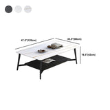 Modern Coffee Table with Storage Shelf and Black Metal Cross Base Clearhalo 'Coffee & Accent Tables' 'Coffee Tables' 'coffee_tables' 'furn' 'furn_coffee_tables' 'Furniture' 'Living Room Furniture' 5412933