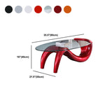 Tavolino da cocktail top in vetro ovale moderno tavolino minimalista