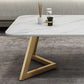 Table basse de base en fer glam avec une table de cocktail en pierre rectangulaire