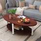Solid Wood 4 Legs Coffee Table Modern Oval Coffee Table with Storage Camel White Clearhalo 'Coffee & Accent Tables' 'Coffee Tables' 'coffee_tables' 'furn' 'furn_coffee_tables' 'Furniture' 'Living Room Furniture' 5412968