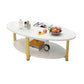 Solid Wood 4 Legs Coffee Table Modern Oval Coffee Table with Storage Clearhalo 'Coffee & Accent Tables' 'Coffee Tables' 'coffee_tables' 'furn' 'furn_coffee_tables' 'Furniture' 'Living Room Furniture' 5412970