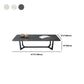 Modern Style Rectangular Slate Table with Metal Trestle Type Base Coffee Table