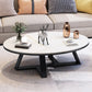Slate Oval Coffee Table Minimalist Coffee Table for Living Room White-Gold Black Clearhalo 'Coffee & Accent Tables' 'Coffee Tables' 'coffee_tables' 'furn' 'furn_coffee_tables' 'Furniture' 'Living Room Furniture' 5413018