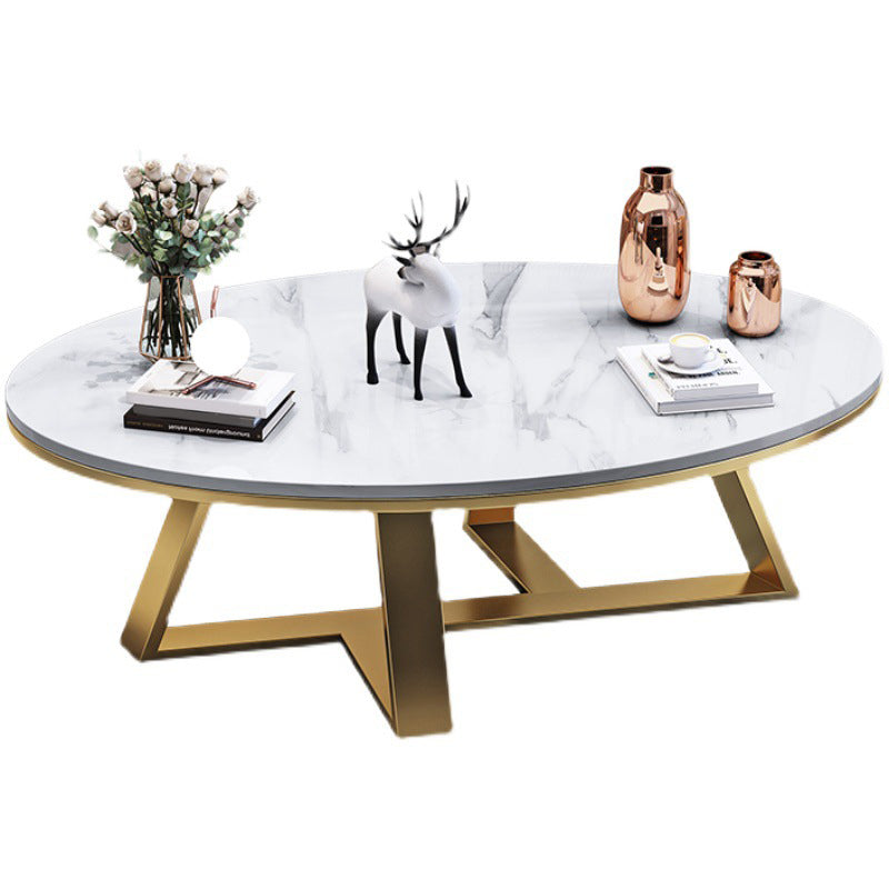 Slate Oval Coffee Table Minimalist Coffee Table for Living Room Clearhalo 'Coffee & Accent Tables' 'Coffee Tables' 'coffee_tables' 'furn' 'furn_coffee_tables' 'Furniture' 'Living Room Furniture' 5413019