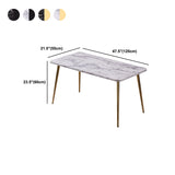 Modern Rectangle Wooden Top Coffee Table with 4 Iron Legs 1 Piece
