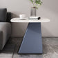 Rectangular Stone End Table Modernism Pedestal Side Table, 23.6" W x 19.7" D x 23.6" H