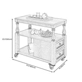 Traditional Rectangular End Table Removable Side Table with Drawer and Shelf