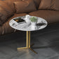 Crossed Base Design Rock Plate Top Fon Gold / Noir Table d'appoint Round Round