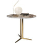 Crossed Base Design Rock Plate Top Fon Gold / Noir Table d'appoint Round Round