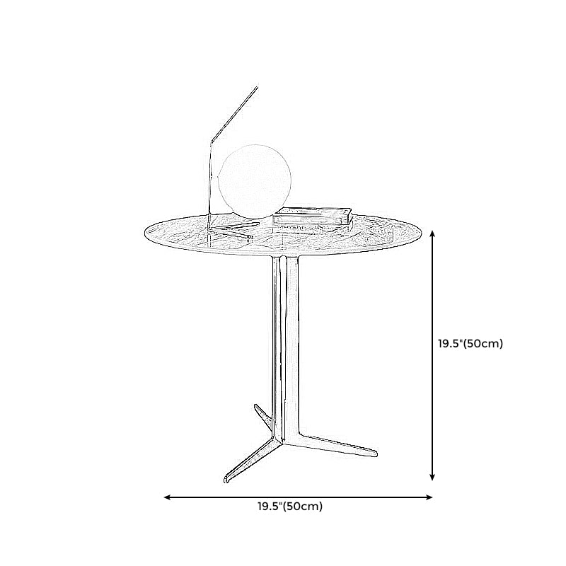 Crossed Base Design Rock Plate Top Fon Gold / Noir Table d'appoint Round Round