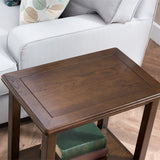 4 Legs Base Black Walnut/walnut Rectangle in Ash Wood Side Table