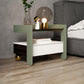 18.89" Tall 1 - Drawer Nightstand Modern Glass Nightstand with Open Storage