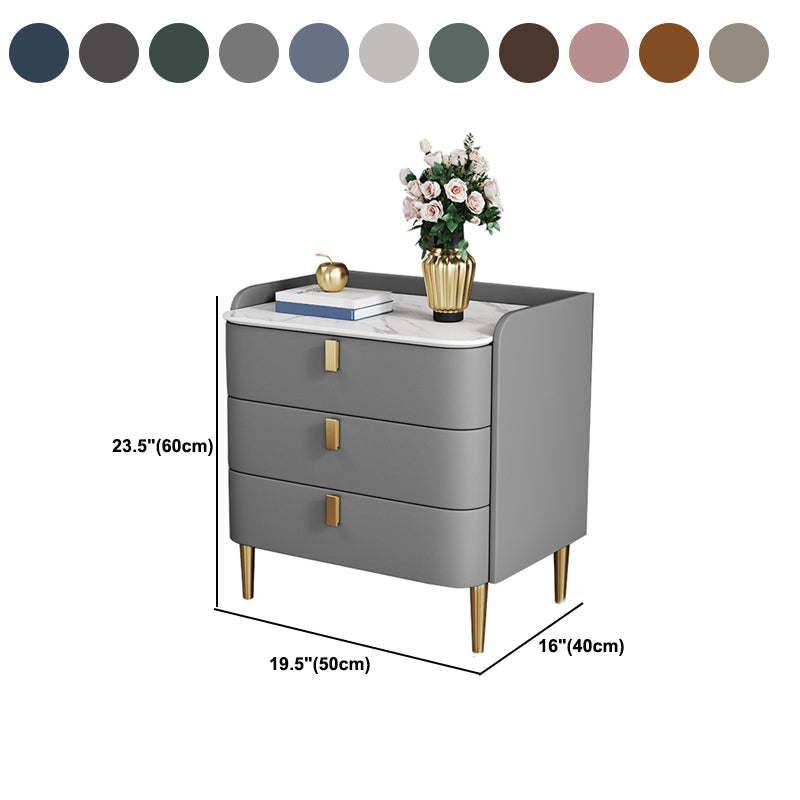 Contemporary Drawer Storage Bed Nightstand Wooden Night Table for Bedroom