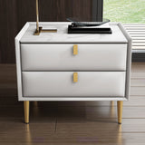 Solid Wood Bedside Table, Modern 2 - Drawer Stone Top Nightstand Clearhalo 'Bedroom Furniture' 'furn' 'furn_night_stand' 'Furniture' 'night_stand' 'Nightstands' 5413526