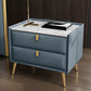 Solid Wood Bedside Table, Modern 2 - Drawer Stone Top Nightstand Blue Gold Clearhalo 'Bedroom Furniture' 'furn' 'furn_night_stand' 'Furniture' 'night_stand' 'Nightstands' 5413527