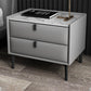 Solid Wood Bedside Table, Modern 2 - Drawer Stone Top Nightstand Light Gray Black Clearhalo 'Bedroom Furniture' 'furn' 'furn_night_stand' 'Furniture' 'night_stand' 'Nightstands' 5413529