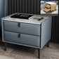 Solid Wood Bedside Table, Modern 2 - Drawer Stone Top Nightstand Blue Black Clearhalo 'Bedroom Furniture' 'furn' 'furn_night_stand' 'Furniture' 'night_stand' 'Nightstands' 5413530