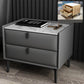 Solid Wood Bedside Table, Modern 2 - Drawer Stone Top Nightstand Dark Gray Black Clearhalo 'Bedroom Furniture' 'furn' 'furn_night_stand' 'Furniture' 'night_stand' 'Nightstands' 5413531