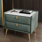 Solid Wood Bedside Table, Modern 2 - Drawer Stone Top Nightstand Avocado Green Gold Clearhalo 'Bedroom Furniture' 'furn' 'furn_night_stand' 'Furniture' 'night_stand' 'Nightstands' 5413541