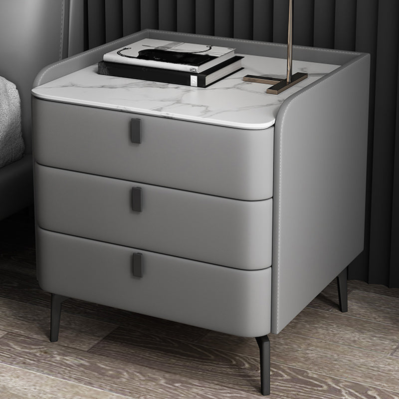 Comodino in legno con 3 cassetti contemporanei da 25 "alto comodino