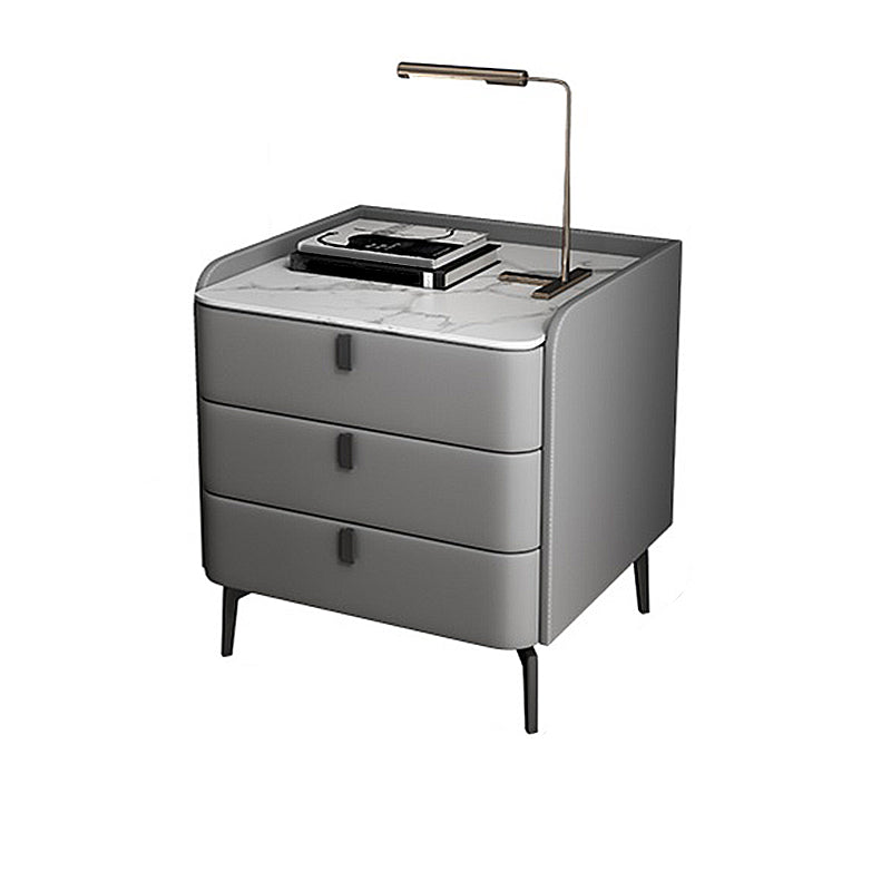 Comodino in legno con 3 cassetti contemporanei da 25 "alto comodino