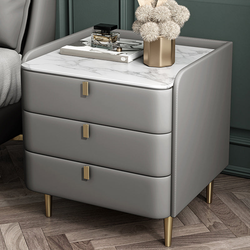 Comodino in legno con 3 cassetti contemporanei da 25 "alto comodino