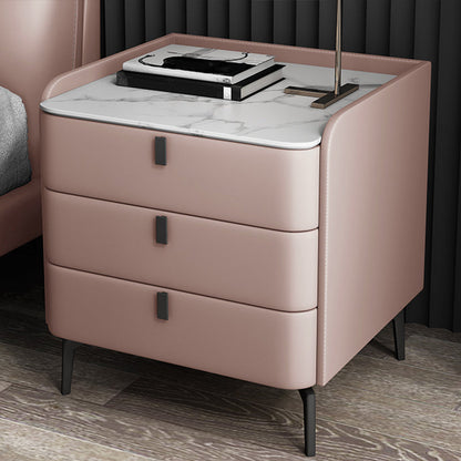 Comodino in legno con 3 cassetti contemporanei da 25 "alto comodino