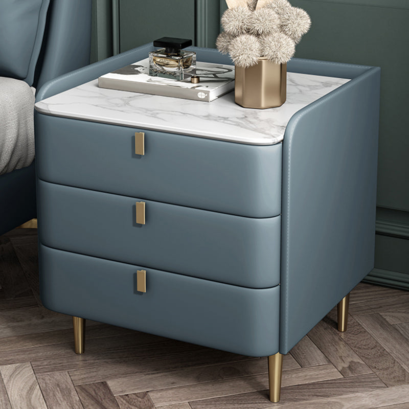 Comodino in legno con 3 cassetti contemporanei da 25 "alto comodino