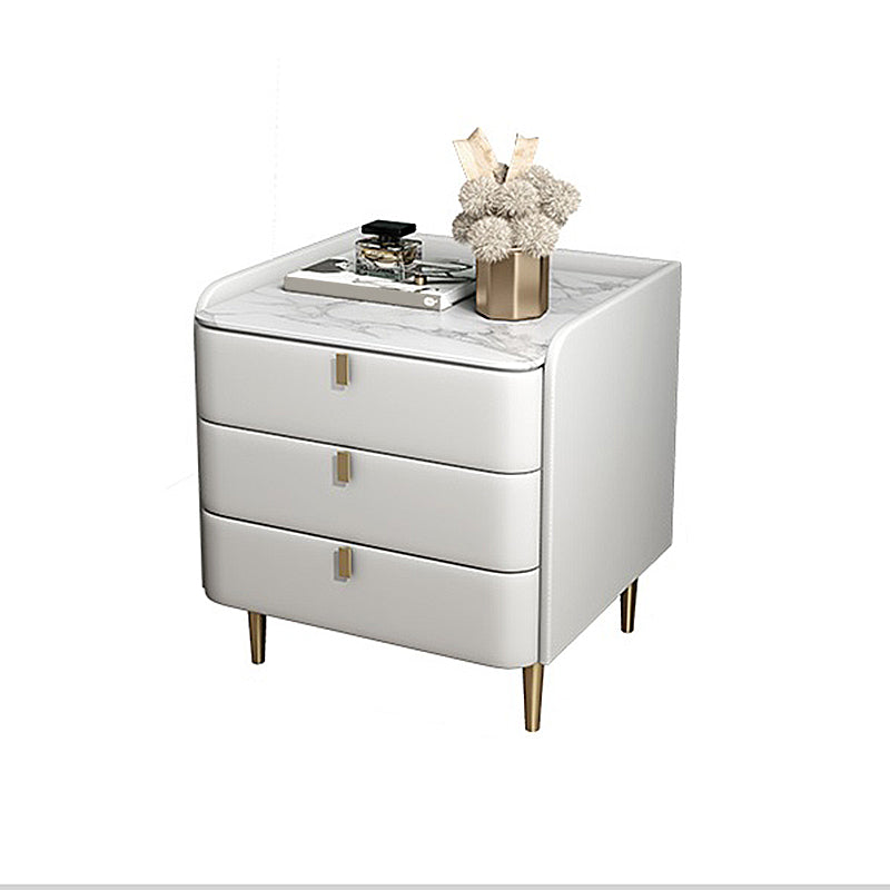 Comodino in legno con 3 cassetti contemporanei da 25 "alto comodino