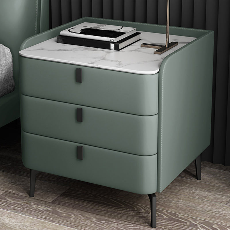 Comodino in legno con 3 cassetti contemporanei da 25 "alto comodino