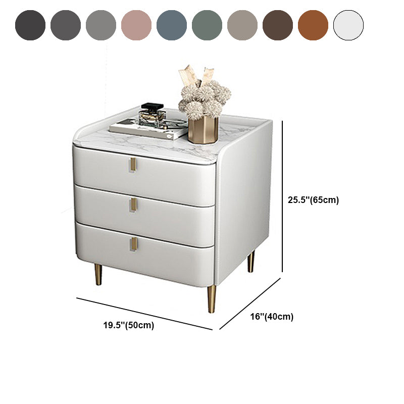 Comodino in legno con 3 cassetti contemporanei da 25 "alto comodino