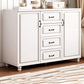 Wood Accent Cabinet with Drawer Contemporary Rectangle Side Cabinet 47"L x 15"W x 36"H White Clearhalo 'Cabinets & Chests' 'cabinets_chests' 'furn' 'furn_cabinets_chests' 'Furniture' 'Living Room Furniture' 5413776