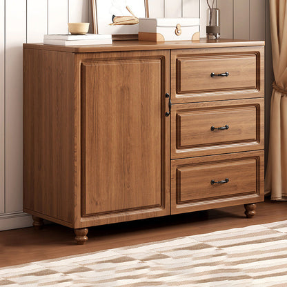 Wood Accent Cabinet with Drawer Contemporary Rectangle Side Cabinet 31"L x 15"W x 28"H Walnut Clearhalo 'Cabinets & Chests' 'cabinets_chests' 'furn' 'furn_cabinets_chests' 'Furniture' 'Living Room Furniture' 5413777