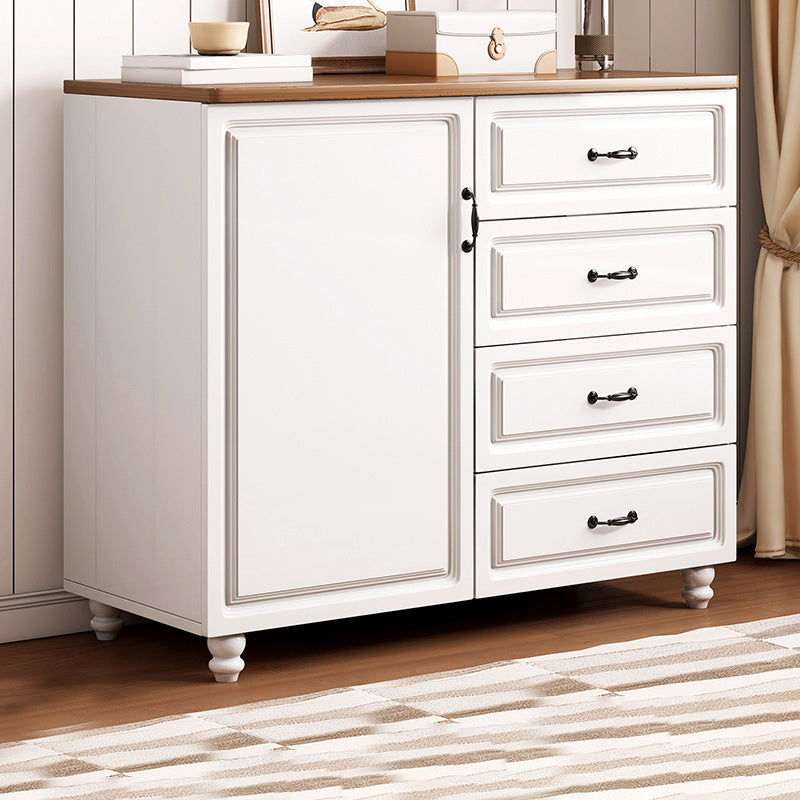 Wood Accent Cabinet with Drawer Contemporary Rectangle Side Cabinet 31"L x 15"W x 36"H Walnut White Clearhalo 'Cabinets & Chests' 'cabinets_chests' 'furn' 'furn_cabinets_chests' 'Furniture' 'Living Room Furniture' 5413778