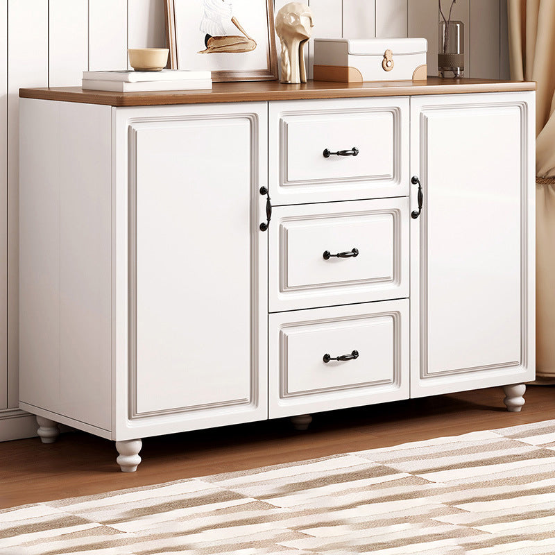 Wood Accent Cabinet with Drawer Contemporary Rectangle Side Cabinet 47"L x 15"W x 28"H Walnut White Clearhalo 'Cabinets & Chests' 'cabinets_chests' 'furn' 'furn_cabinets_chests' 'Furniture' 'Living Room Furniture' 5413779