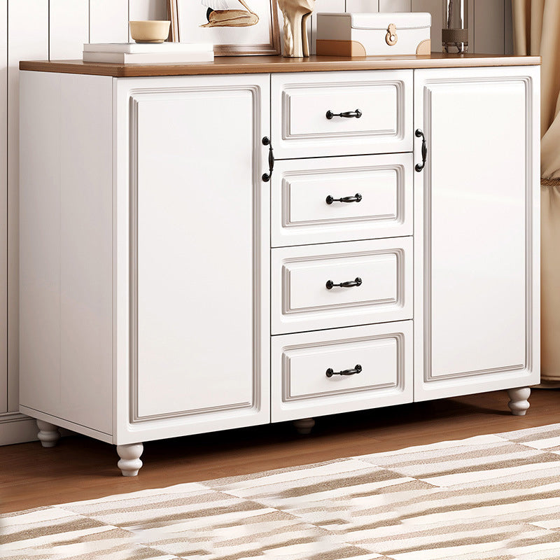 Wood Accent Cabinet with Drawer Contemporary Rectangle Side Cabinet 47"L x 15"W x 36"H Walnut White Clearhalo 'Cabinets & Chests' 'cabinets_chests' 'furn' 'furn_cabinets_chests' 'Furniture' 'Living Room Furniture' 5413788
