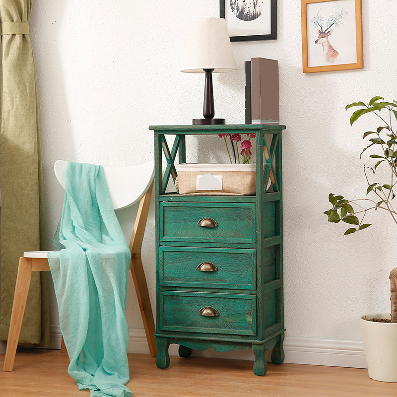 Mid-Century Modern Wood Accent Chest with Drawer Rectangle Chest 18"L x 12"W x 36"H Green Clearhalo 'Cabinets & Chests' 'cabinets_chests' 'furn' 'furn_cabinets_chests' 'Furniture' 'Living Room Furniture' 5413863