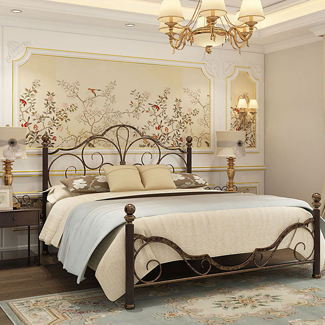 Industrial Metal Bed with Headboard Standard Profile Open-Frame Bed