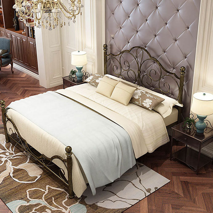 Industrial Metal Bed with Headboard Standard Profile Open-Frame Bed