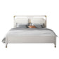 Glam Rubberwood Open-Frame Bed 45.28-Inch H White Bed Frame with Headboard Clearhalo 'Bedroom Furniture' 'Beds' 'furn' 'furn_beds' 'Furniture' 5415922