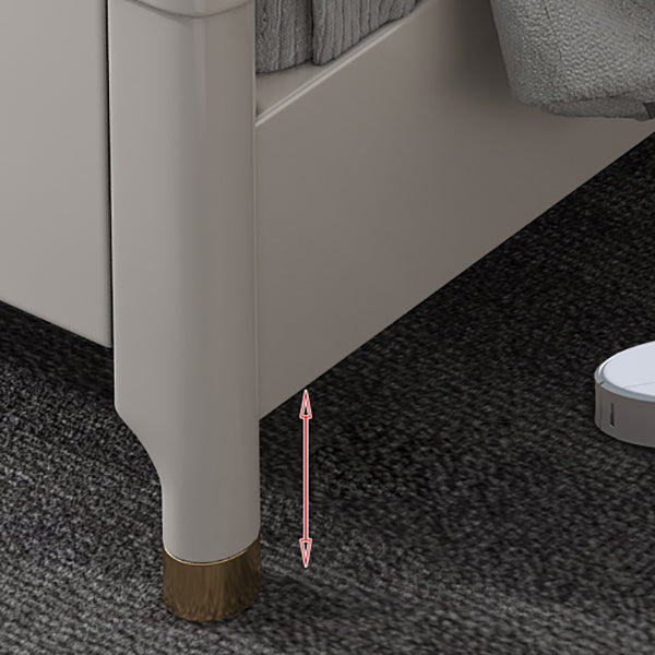 Glam Rubberwood Open-Frame Bed 45.28-Inch H White Bed Frame with Headboard Clearhalo 'Bedroom Furniture' 'Beds' 'furn' 'furn_beds' 'Furniture' 5415927