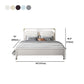 Glam Rubberwood Open-Frame Bed 45.28-Inch H White Bed Frame with Headboard Clearhalo 'Bedroom Furniture' 'Beds' 'furn' 'furn_beds' 'Furniture' 5415929