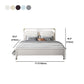 Glam Rubberwood Open-Frame Bed 45.28-Inch H White Bed Frame with Headboard Clearhalo 'Bedroom Furniture' 'Beds' 'furn' 'furn_beds' 'Furniture' 5415932