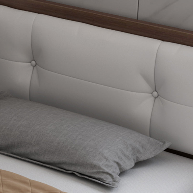 35.43 "lit de panneau scandinave avec tête de lit à bas profil rembourré