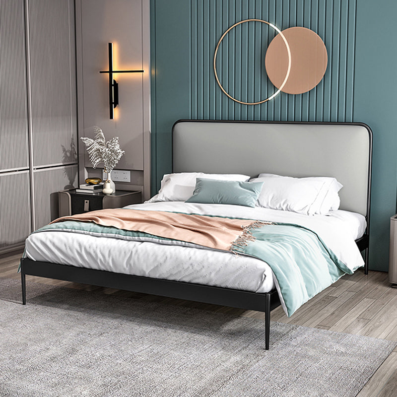 Metal Low Profile Bed Frame 43.31-inch H Wire-Grid Bed with Headboard Clearhalo 'Bedroom Furniture' 'Beds' 'furn' 'furn_beds' 'Furniture' 5415970