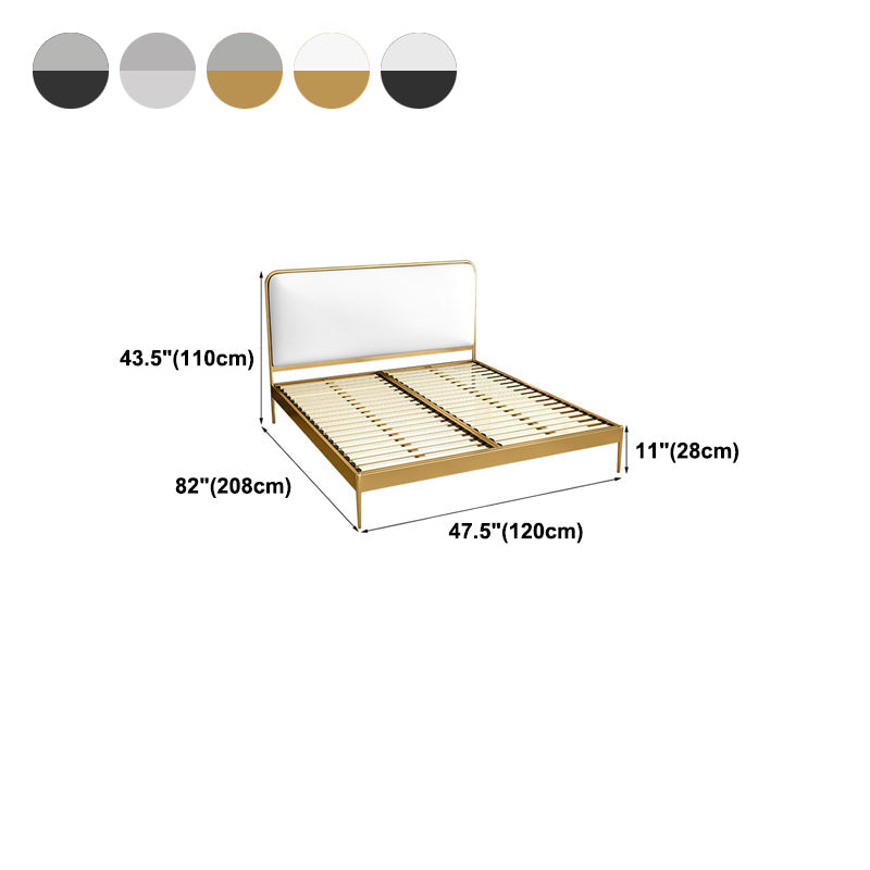 Metal Low Profile Bed Frame 43.31-inch H Wire-Grid Bed with Headboard Clearhalo 'Bedroom Furniture' 'Beds' 'furn' 'furn_beds' 'Furniture' 5415983