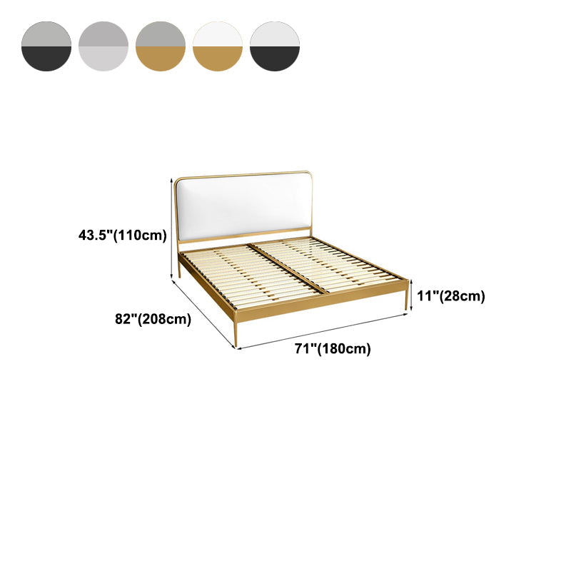 Metal Low Profile Bed Frame 43.31-inch H Wire-Grid Bed with Headboard Clearhalo 'Bedroom Furniture' 'Beds' 'furn' 'furn_beds' 'Furniture' 5415986