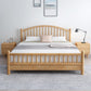 Scandinavian Natural Rubberwood Bed with Arched Slat Headboard Clearhalo 'Bedroom Furniture' 'Beds' 'furn' 'furn_beds' 'Furniture' 5416028